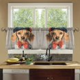 thumbnail image 4 of Yayeee Kitchen Curtains Tier Set of 2 Light Filtering 57"x24" Over Sink Window Panels, Yellow Dog Artist, 4 of 7