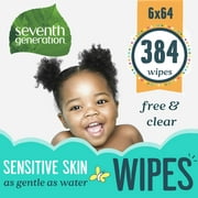 Seventh Generation Free & Clear Baby Wipes with Flip-Top Dispenser, 384 count