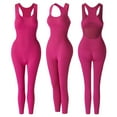 thumbnail image 4 of Riecok Womens One-Piece Bodysuit with Padded Seamless Stretchy Sleeveless Jumpsuits Solid Workout Shapewear, 4 of 5