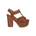 thumbnail image 2 of Refresh HA47 Women Leatherette Peep Toe T-Strap Platform Block Heel Sandal, 2 of 5