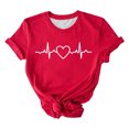 thumbnail image 2 of Otvok Ladies Casual Pullover Round Neck Short Sleeve Valentine'S Day Tops, 2 of 6