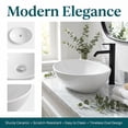 thumbnail image 5 of Kadyn 16Inch White Ceramic Oval Bathroom Sink with Pop-Up Drain Design, Countertop Vessel Wash Basin for Bathroom, Home Office, White, 5 of 8