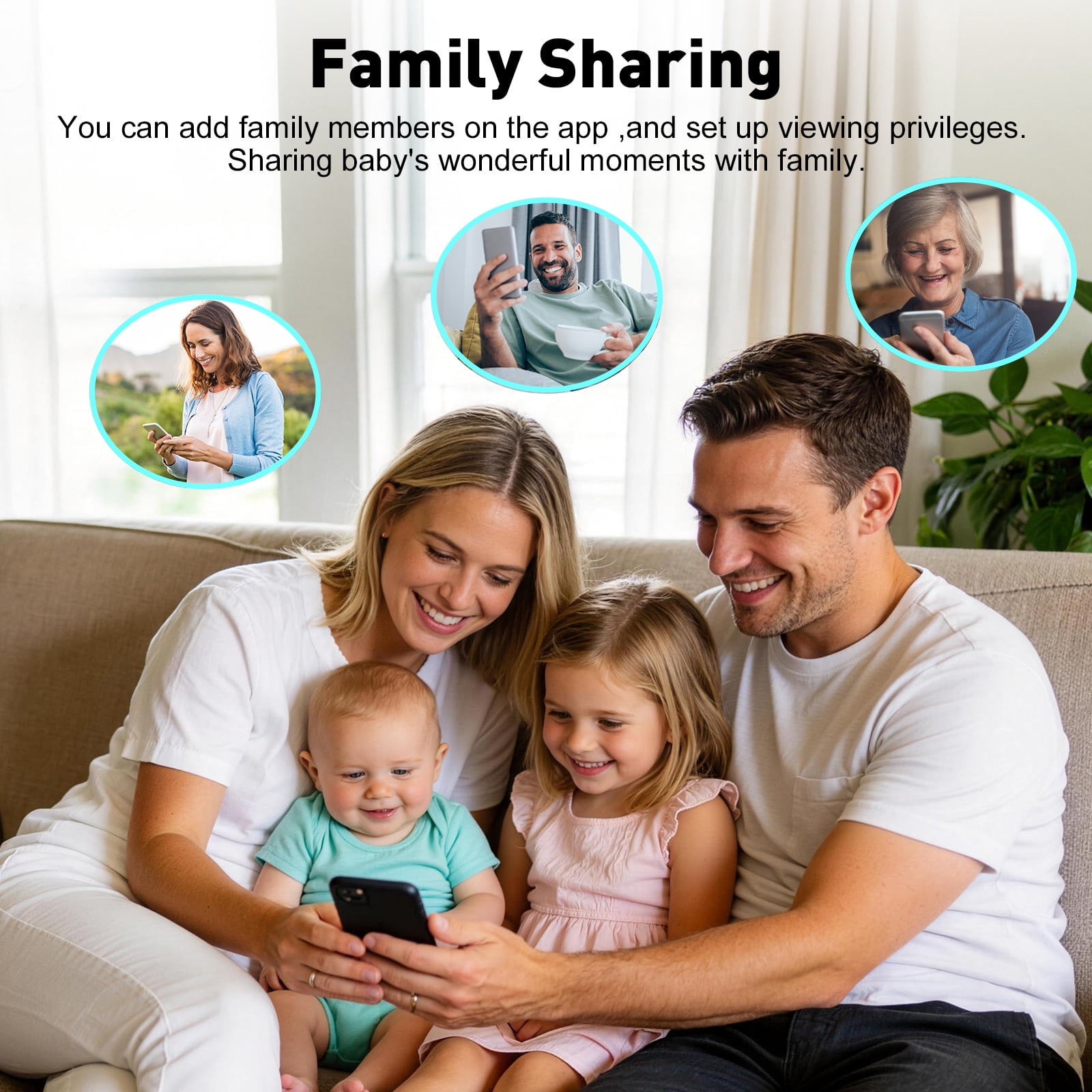 Simyke Dual Camera Video Baby Monitor, 2.8" LCD, Wireless, Night Vision, 2-Way Audio, App Access, 1200ft Range, Feeding Timer, Temperature Sensor, Portable for Home Use