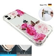 thumbnail image 3 of Pink Flower For iPhone 11 Pro MAX Case TPU Clear Soft & Flexible Ultra-Thin Shockproof Anti-Scratch Transparent Bumper Slim Lightweight Protective Cover for iPhone 11 Pro MAX 6.5 Inch 2019 Women Girls, 3 of 4
