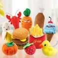 thumbnail image 2 of Stress Relief Pet Plush Toy Colorful Cartoon Fruit Animal Shape Bite-resistant Sounding Doll Molar Teeth Cleaning Props For Cats He Qiyong unisex, 2 of 2