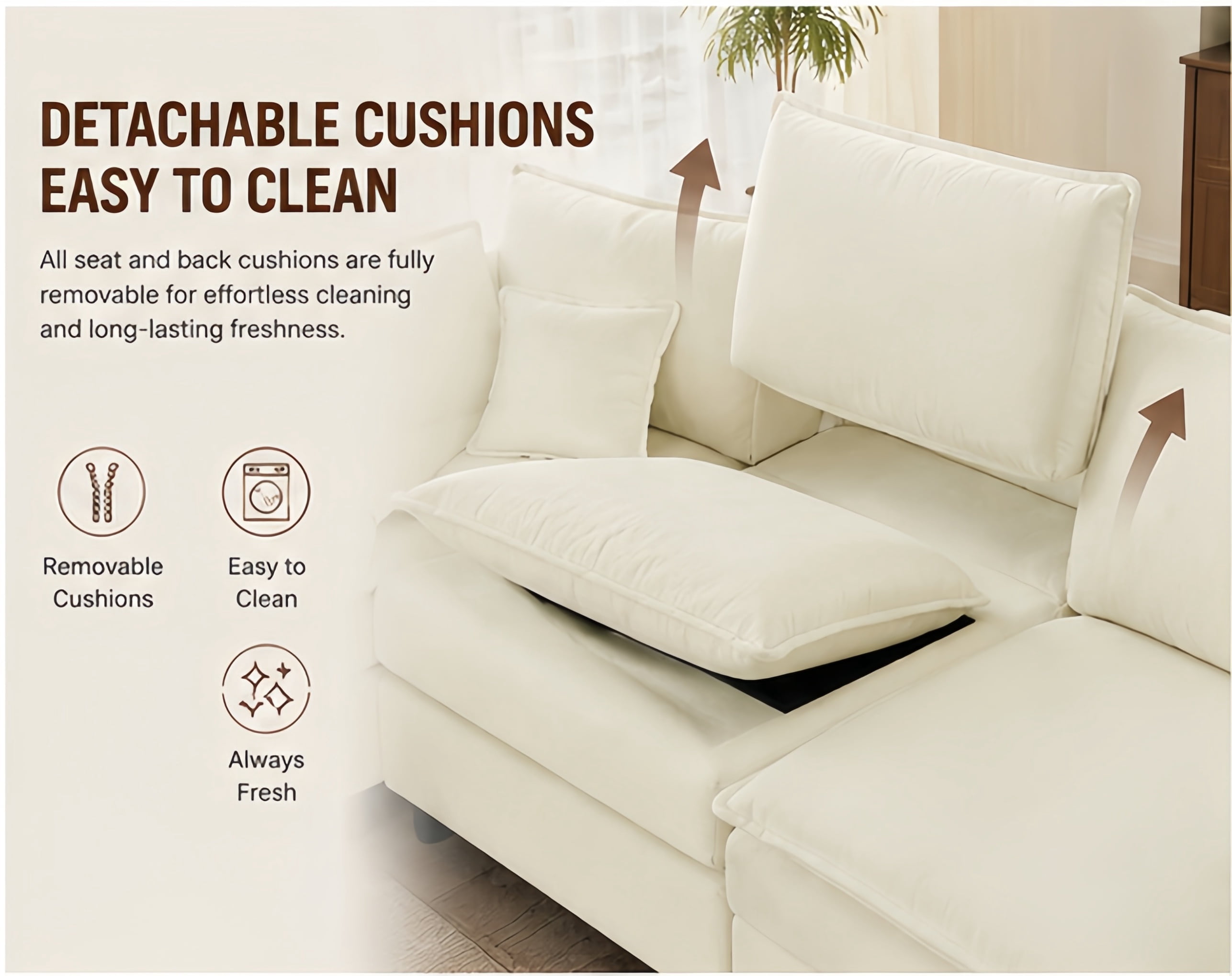 Modular U-Shaped Sectional Sofa with Reversible Chaise, USB Charging Ports & Storage Drawer, 6-Seater Sofa Couch with Flip-Top Cup Holder Console, Arm Pockets & Detachable Cushions