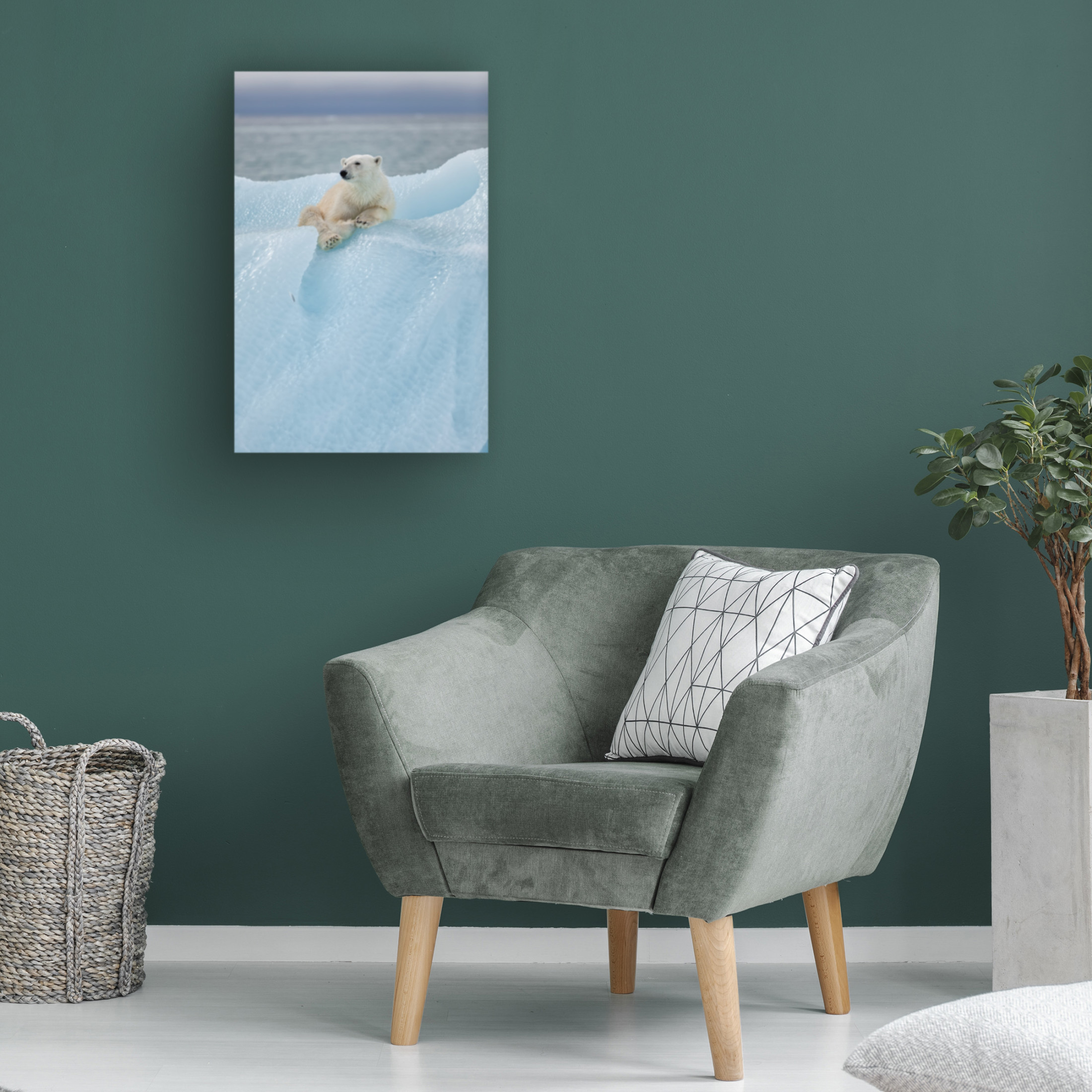 Canvas Wall Art - Bo Anderson Gil Raga 'Relaxed Polar Bear' Wall Art for Living Room, Bedroom, or Office D?cor by Trademark Fine Art - 22 x 32 Inches