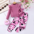 thumbnail image 2 of NOLDARES Toddler Clothes for Girls Baby 2Pcs Fall Winter Outfits Print Sweatshirt Pullover Cute Pants Set(Pink,4-5 Y), 2 of 9