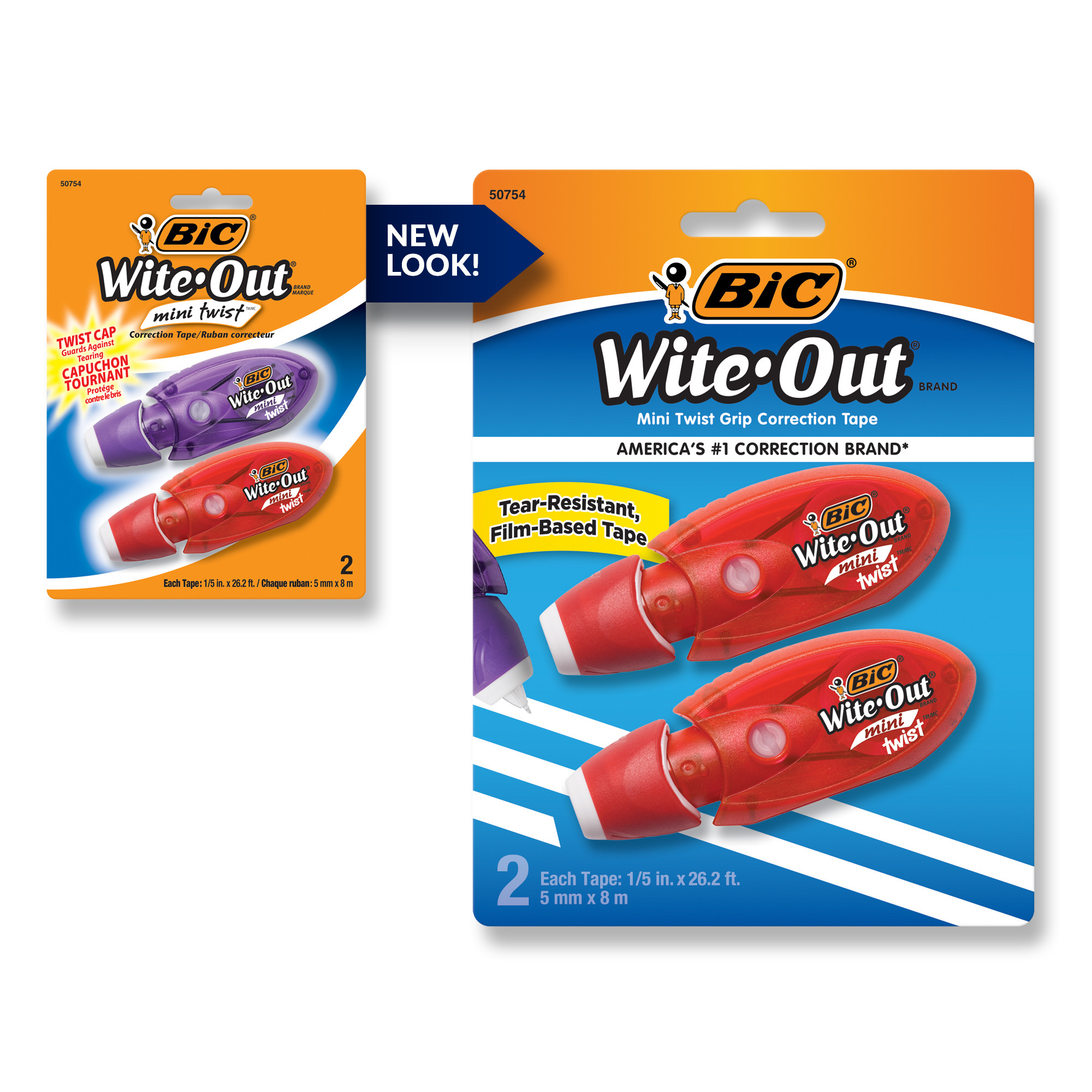 Bic Wite Out Brand Mini Twist Correction Tape White 2 Count