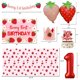 thumbnail image 3 of Set de decoración para fiesta de 1er cumpleaños de niña con temática de frutos rojos y fresa Gertaryo, 3 of 6