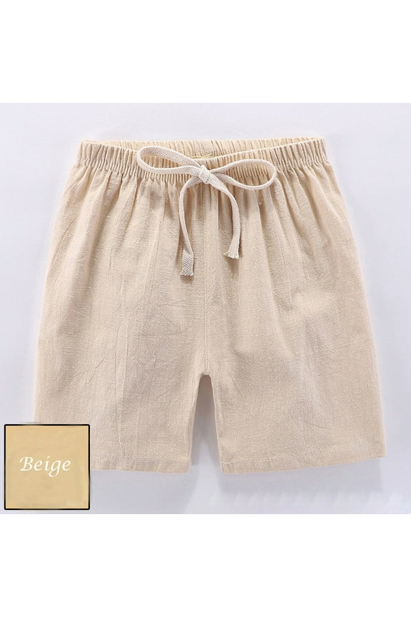 Summer Children Kids Boy Girl Linen Casual Shorts Elastic Waist Pants Clothes Leggings For Boy High Waist 90 Degree Leggings For Boy babyclearance