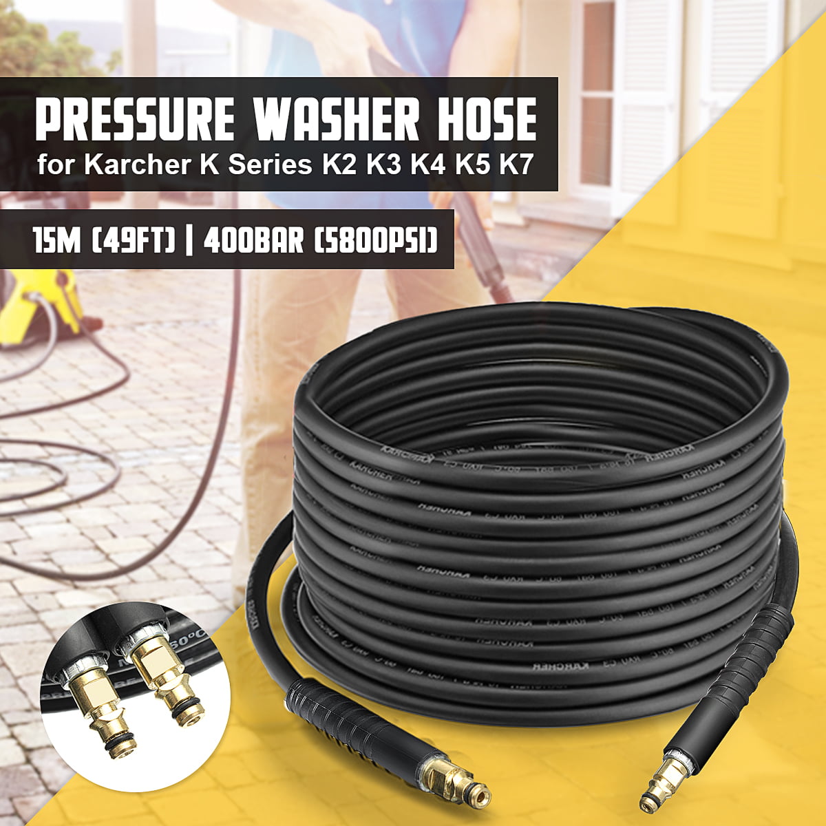 20 m 60 °C 200 bar Quick Connect Suitable for Kärcher Pressure Washer High Pressure Hose Extension NW 6x1