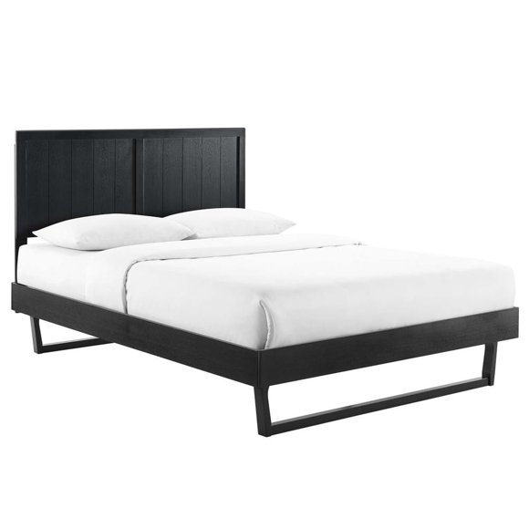Modway Alana Full Wood Platform Bed with Angular Frame in Black