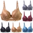 thumbnail image 2 of Fengactive Women's Plus Size Underwire Bra Sexy Push Up Lace Full Coverage Comfort Adjustable Everyday Tshirt Bras, 2 of 4