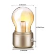 thumbnail image 3 of (Dorado) Lámpara de noche con bombilla retro, luz de noche creativa recargable por USB, lámpara de mesa LED antigua, lámpara de mesa con bombilla decorativa para escritorio de dormitorio pequeño, 3 of 5