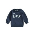 thumbnail image 2 of Musuos Baby Boy Sweatshirt 12 18M Long Sleeve Letter Print Pullovers Autumn Tops for Toddler Cute Birthday Clothes, 2 of 9