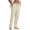 02-Beige, variant on QDG Mens Cotton Linen Pants Elastic Waist Drawstring Loose Casual Summer Beach Pants Khaki L