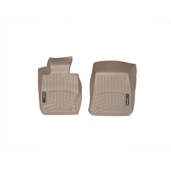 WeatherTech Custom Fit FloorLiners compatible with BMW X1 28i, X1 35i - 1st Row (Driver & Passenger), Tan