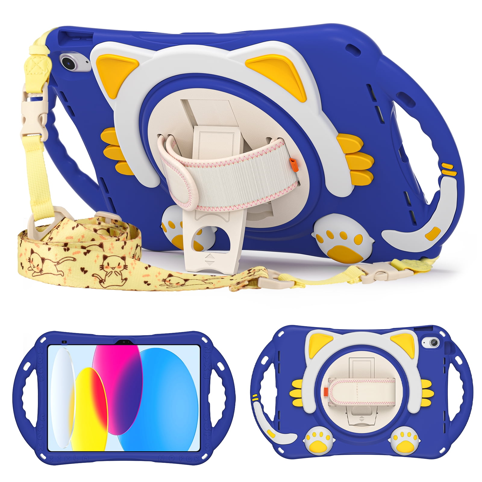 Kidfriendly Case for iPad 10th Gen 10.9" (2022), Rugged Silicone + PC