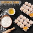 thumbnail image 4 of 12 Cup Ceramic Egg Tray - Whole Dozen Porcelain Egg Holder Container Storage Organizer Decorative Serving Stand Serveware for Refrigerator Countertop, 4 of 5