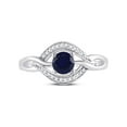 thumbnail image 2 of FB Jewels Sterling Silver Womens Round Lab-Created Blue Sapphire Solitaire Diamond Ring 5/8 Cttw, 2 of 4