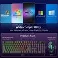 thumbnail image 4 of Combo de Teclado y Mouse para Juegos con Cable, Juego de Mouse con Teclado para Juegos con Sensación Mecánica Retroiluminada RGB con 104 Teclas, Cable USB, Luces RGB para Windows, PC, Jugadores, Computadora de Escritorio y Laptop, 4 of 9