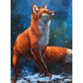 thumbnail image 1 of Juego de pintura de diamante 5D para niños y adultos de 11.8 x 15.7 in, diseño de zorro en una noche nevada, manualidades con bordado de diamantes, juego de pintura de diamantes de imitación de crista, 1 of 5