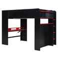 thumbnail image 5 of Harper & Bright Designs Full Size Gaming Loft Bed with Height-adjustable Desk & RGB Lights, Full Wood Loft Bed Frame with Wardrobe & Storage Shelves, Red, 5 of 18