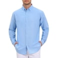 thumbnail image 5 of INSPIRE CHIC Men's Back to School Dress Shirts Long Sleeve Button Down Business Contrast Shirt M Light Blue, 5 of 6