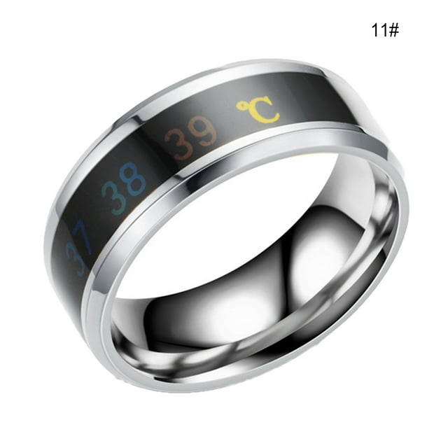 Couple Rings Delicate Ring Smart Sensor Presents Accessories Body Temperature Small Lightness Finger Jewelry Wedding Women Engagement Silver 11#