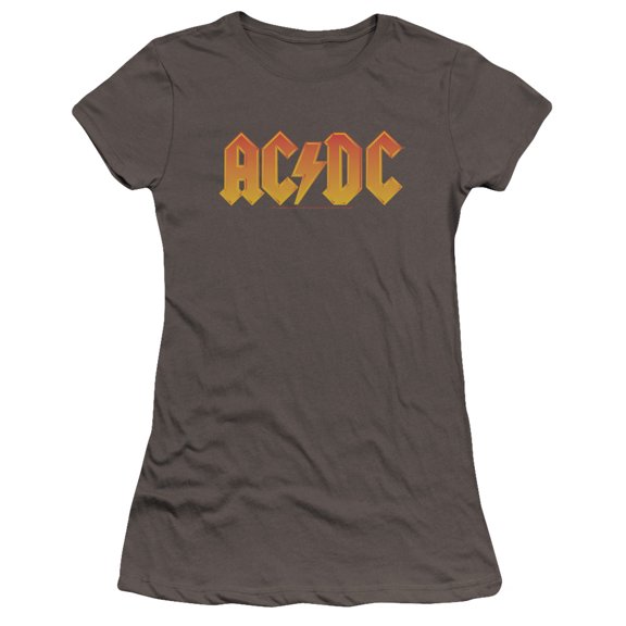AC/DC Logo Premium Junior Women's Sheer T-ShirtCharcoal
