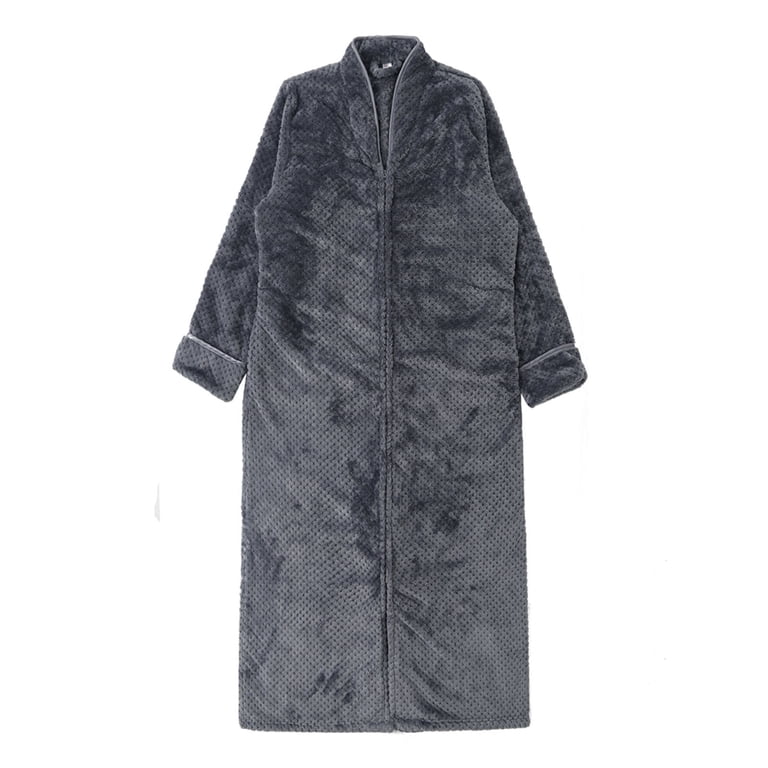 Meichang Womens Zip Up Bathrobe Winter Long Sleeve Full Zip Fleece Robe  Soft Fuzzy Fluffy Cozy Warm Plush Robes Long Housecoat with Pockets -  Walmart.com