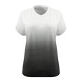 thumbnail image 4 of JUNWELL Plus Size Ombre T-Shirts for Women 2024 V Neck Tops Contrast Gradient Color Basic Tees Raglan Wide Short Sleeve Shirts Summer Fashion Breathable Loose Fit Flowy Casual Blouse Army, 4 of 5