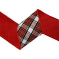 thumbnail image 4 of LaRibbons 4" Wired Dupioni Ribbon, Red/Green/Black/White Small Plaid Bias Cut Double-Fused Red Backing, 5 Yard Roll, 4 of 6