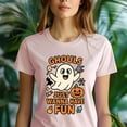 thumbnail image 5 of Ghouls Just Wanna Have Fun T-Shirt | Cute Unisex Spooky Outfit, Maroon, Size L, 5 of 6