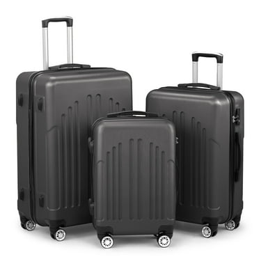 Zimtown 3 Piece Hardshell Luggage Set, ABS PC Nested Spinner Suitcase Luggage Set With TSA Lock, Dark Gray