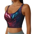 thumbnail image 2 of Balery Cool Wolf Head Pattern Racerback Sports Bras for Women - Padded Seamless High Impact Support for Yoga Gym Workout Fitness-X-Large, 2 of 8