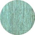 thumbnail image 1 of Ahgly Company Indoor Round Oriental Light Blue Modern Area Rugs, 7' Round, 1 of 4