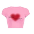 thumbnail image 1 of xiaxaixu T-Shirts à Col Rond à Manches Courtes pour Femmes Été Slim Fit Streetwear, 1 of 2