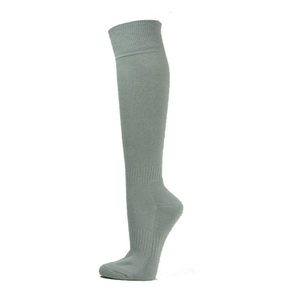 Knee High Sports Athletic Baseball Softball Socks, LIGHT GRAY, Large