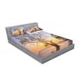 thumbnail image 3 of Coastal Bedding Set with Sheet & Covers, Dawn Time Rising Sun at Seascape with Autumn Trees in Water Habitat Theme, Printed Bedroom Decor 2 Shams, 4 Sizes, Blue Yellow, by Ambesonne, 3 of 3