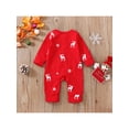 thumbnail image 3 of Baby Boys Girls Christmas Jumpsuit Long Sleeve Crew Neck Elk Print Romper for Casual Daily, 3 of 9