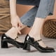 thumbnail image 4 of Zapatos de tacón alto Ticfox de color liso para mujer con lazo grande negro 39, 4 of 12
