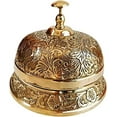 thumbnail image 4 of Brass Desk Bell Antique Vintage Hotel Service Bell Ornate Reception Counter Bell, 4 of 5