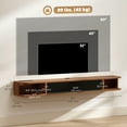 thumbnail image 3 of HOMCOM 55" Floating TV Stand, Wall Mounted Media Console, Walnut, 3 of 10