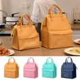 thumbnail image 4 of Bento Box Bag Portable Zipper Closure Waterproof Oilproof Oxford Cloth Thick Insulated Lunch Box Storage Handbag for Home, 4 of 8