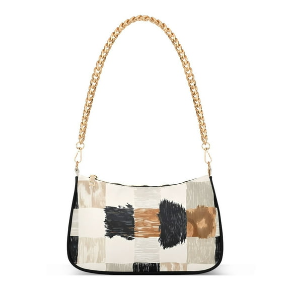 Cowhide Gingham Women Handbags Shoulder Bag Cross Body Bag with Crossbody Strap Hobo Bags Chain Strap