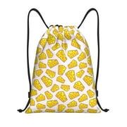 Sigee Cheese for Drawstring Bag String Backpack for Sports, Gym, Swimming, Beach, Travel-Small