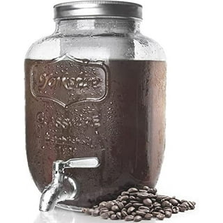 Eparé Cold Brew Coffee Maker & Glass Pitcher with Lid - 1.7 L Infused Iced  Coffee Maker with Filter - Beige Perfect Iced Tea Pitcher & Glass Water