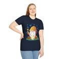 thumbnail image 5 of Summer Gnome Blue Butterfly Daisy Family Graphic Novelty Unisex T-Shirt, 5 of 7